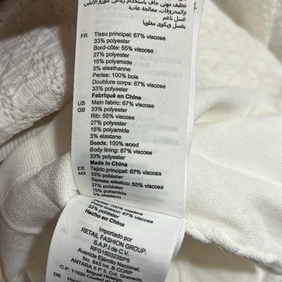 New Sandro knit White Embellished Dress 42 - Picture 9 of 10